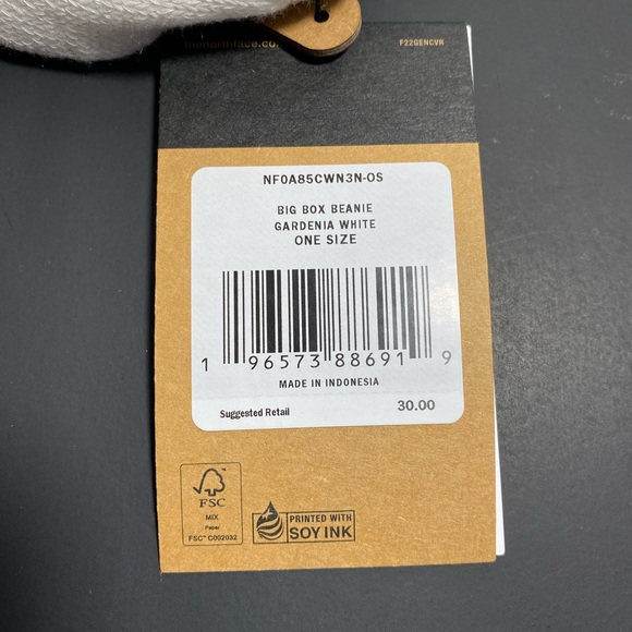 The Northface Big Box Beanie Gardenia White OS Brand new with tag - Picture 7 of 7